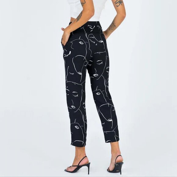 Princess Polly Zavia Abstract Face Pants Sz 8 - Picture 2 of 9